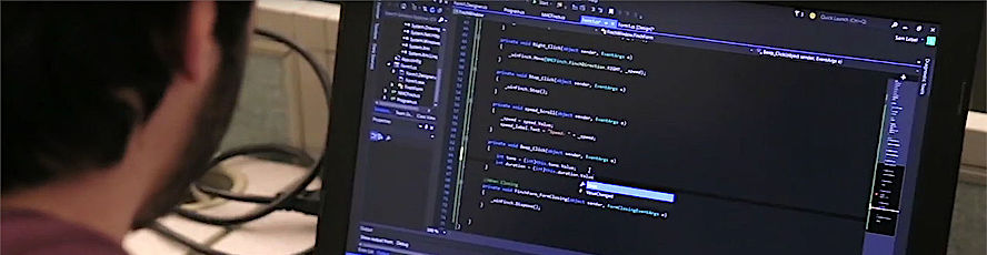CIT developer program student working on computer code
