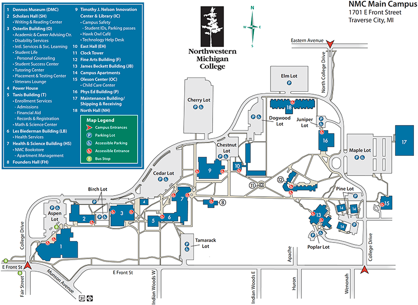 About NMC : Campus Maps & Facilities : Northwestern Michigan College