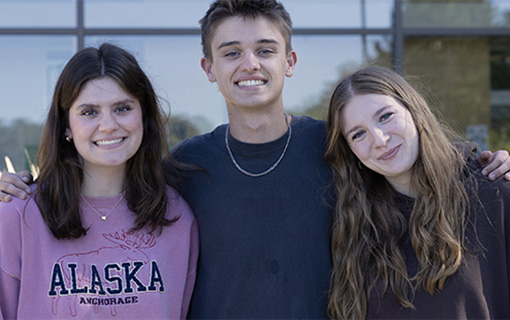 NMC Early College students Ayla Wildfong, Caleb Habers and Audrey Kohler