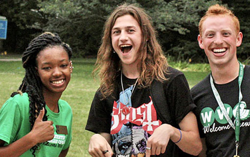 Three members of NMC's welcome week student team