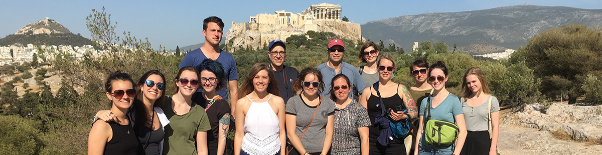 International students on a study abroad trip to Athens, Greece