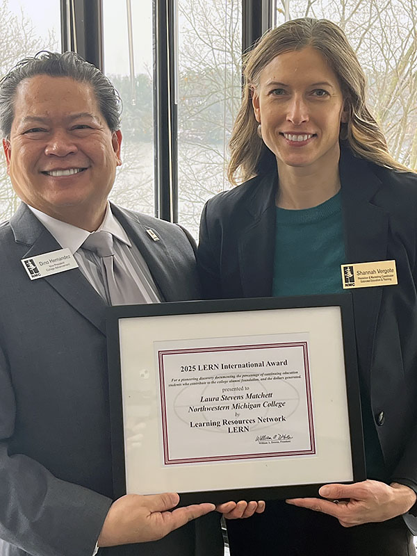 NMC Vice President of Advancement Dino Hernandez and Extended Education and Training Director Laura Stevens Matchett