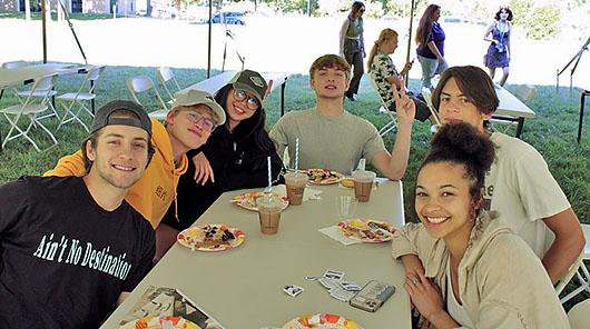 NMC students at a pancake breakfast during Welcome Week